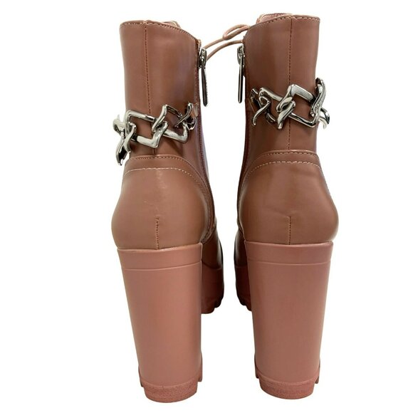 Cape Robbin Size 8 Nude Lug Heel Sole Platform Ankle Boots NWB - Picture 5 of 8